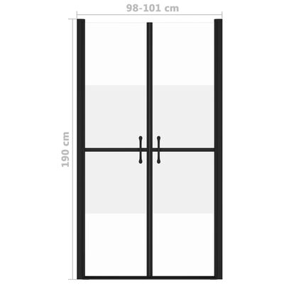 vidaXL Dušo durys, pusiau matinės, (98-101)x190cm, ESG