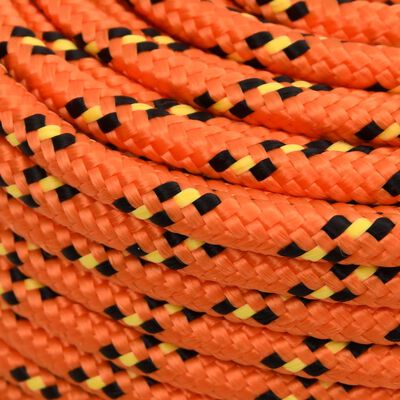 vidaXL Valties virvė, oranžinės spalvos, 10mm, 250m, polipropilenas