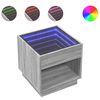 vidaXL Naktinis staliukas su Infinity LED, pilkas ąžuolo, 50x50x50cm