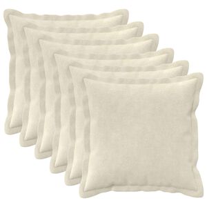 vidaXL Pagalvėlė 6 vnt. HOUTEN Kreminė 30 x 30 cm Mikropluo&scaron;to flisas