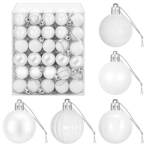 vidaXL Kalėdų kamuoliukų rinkinys 150 vnt. Balta 3 cm Polystirenas