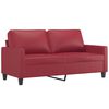 vidaXL Dvivietė sofa, raudonojo vyno spalvos, 140cm, dirbtinė oda