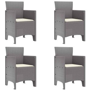 vidaXL Sodo Kėdė 4 pcs &Scaron;viesiai pilka 53 x 49 x 85 cm Polipropilenas