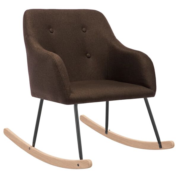 vidaXL Supama kėdė, tamsiai rudos spalvos, audinys