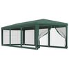 vidaXL Proginė palapinė su 8 tinklinėmis sienomis, žalia, 3x9m, HDPE