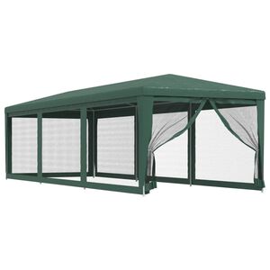 vidaXL Proginė palapinė su 8 tinklinėmis sienomis, žalia, 3x9m, HDPE