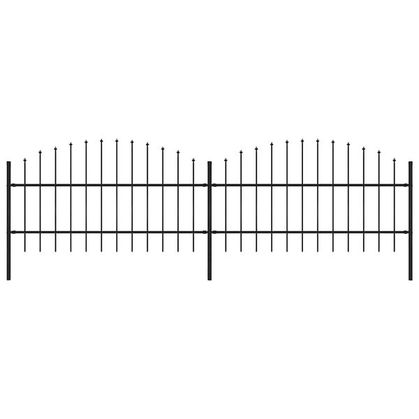 vidaXL Sodo tvora su iešmeliais, plienas, 359x100cm, juoda