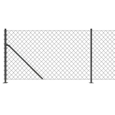 vidaXL Tinklinė tvora su flanšais, antracito spalvos, 0,8x25m