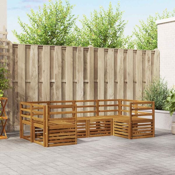 vidaXL Sofų komplektai 6 pcs Natūrali Kietos akacijos mediena