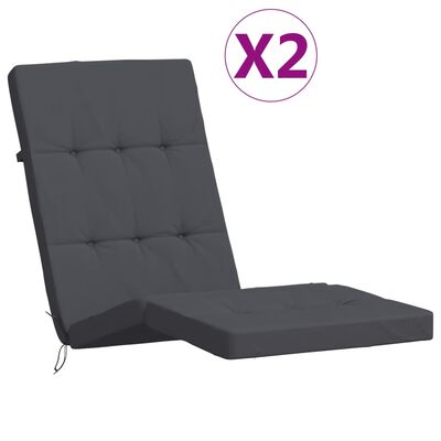vidaXL Terasos kėdės pagalvėlės, 2vnt., antracito, oksfordo audinys