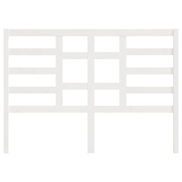 vidaXL Lovos galvūgalis, baltas, 126x4x104cm, pu&scaron;ies medienos masyvas