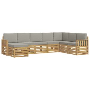 vidaXL Lauko sofos komplektas 6 vnt. Balta ir &scaron;viesiai pilka