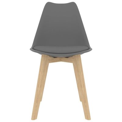 vidaXL Valgomojo kėdės, 2vnt., pilkos spalvos, plastikas