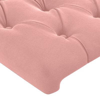 vidaXL Lova su spyruoklėmis ir čiužiniu, rožinė, 100x200 cm, aksomas