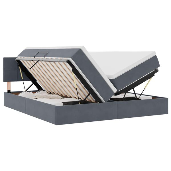 vidaXL Lova su galvūgalio Tamsiai pilka 180 x 200 cm Aksomas