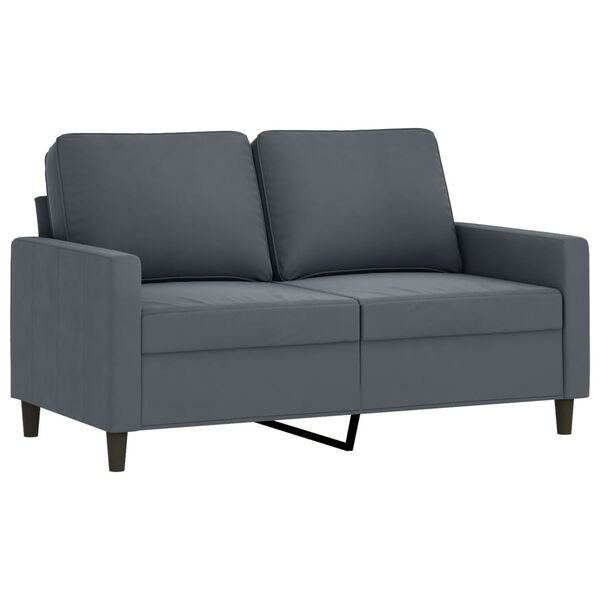 vidaXL Dvivietė sofa, tamsiai pilkos spalvos, 120cm, aksomas