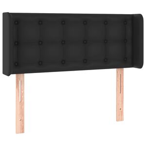 vidaXL Galvūgalis su auselėmis, juodos,83x16x78/88cm, dirbtinė oda