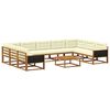 vidaXL Lauko sofos komplektas 10 pcs Natūralus ir grietinėlė