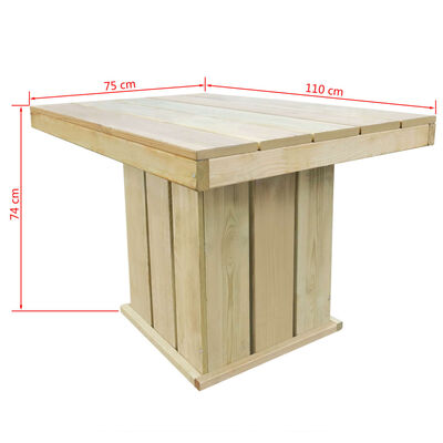 vidaXL Lauko baldų komplektas, 4 dalių, impregnuota pušies mediena