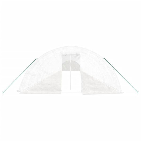 vidaXL &Scaron;iltnamis su plieno rėmu, baltos spalvos, 24x5x2,3m, 120m&sup2;