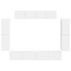 vidaXL Televizoriaus spintelė 8 pcs Balta