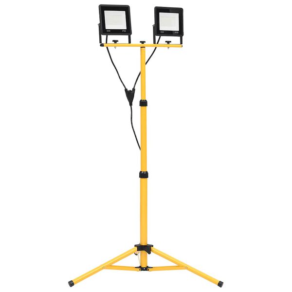 vidaXL LED prožektorius su trikoju, šaltos baltos spalvos, 2x50W