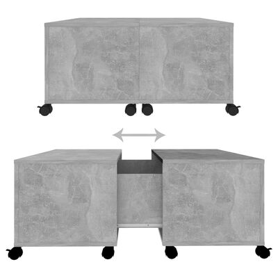 vidaXL Kavos staliukas, betono pilkos spalvos, 75x75x38cm, MDP