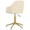 vidaXL Pasukamos valgomojo kėdės, 6vnt., kreminės spalvos, aksomas