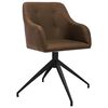 vidaXL Pasukamos valgomojo kėdės, 4vnt., rudos spalvos, audinys