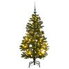 vidaXL Kalėdų eglutė su &scaron;arnyrinėmis &scaron;akomis/LED/žaisliukais, 150cm