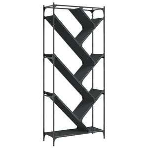 vidaXL Knygų spinta, juoda, 79x30x180cm, apdirbta mediena ir metalas