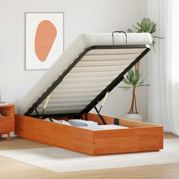 vidaXL Otomano lovos rėmas Va&scaron;ko Ruda 80 x 200 cm Tvirtas pu&scaron;ies medis