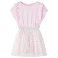 Vaikiška suknelė su raukiniais, šviesiai rožinės spalvos, 92 dydžio