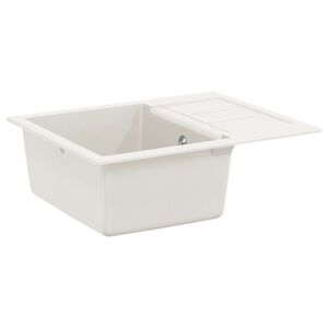 vidaXL Kriauklė Balta 620 x 500 mm 80% Kvarcas ir 20% Derva