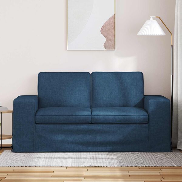 vidaXL Sofa Mėlyna Bendri matmenys: 162 x 80 cm (P X G x A) Aksomas