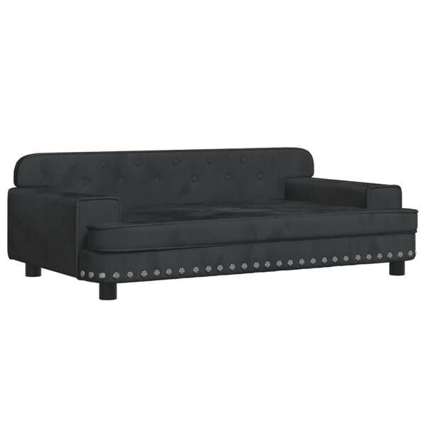 vidaXL Vaikiška sofa, juodos spalvos, 90x53x30cm, aksomas