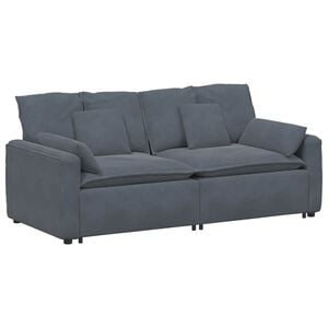 vidaXL Modulinė sofa su pagalvėlėmis, tamsiai pilka