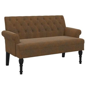 vidaXL Suoliukas su atlo&scaron;u, rudas, 120x62x75,5cm, dirbtinė versta oda