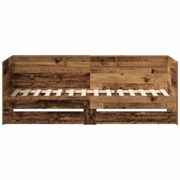 vidaXL Dienos lova Senovinis medis 100 x 200 cm Apdirbta mediena