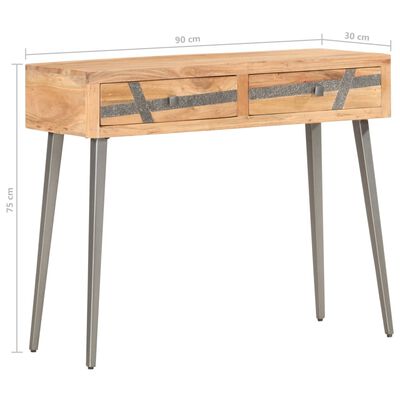 vidaXL Konsolinis staliukas, 90x30x75cm, akacijos medienos masyvas