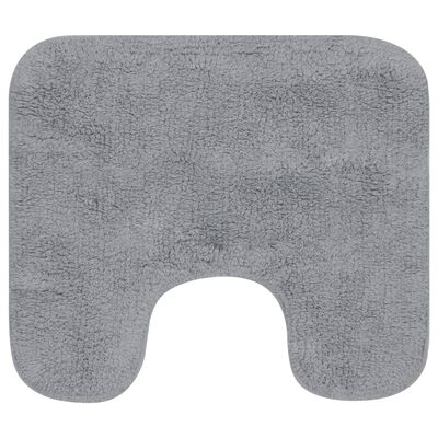 vidaXL Vonios kilimėlių rinkinys, 3d., pilkas, audinys