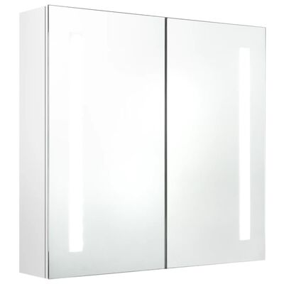 vidaXL Veidrodinė vonios spintelė su LED apšvietimu, balta, 62x14x60cm