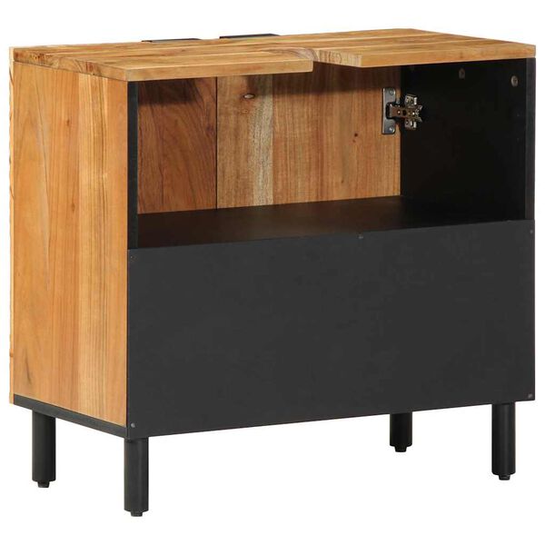 vidaXL Vonios kriauklės spinta Kietos akacijos mediena 62 x 33 x 58 cm