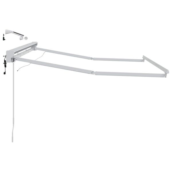 vidaXL Elektrinė markizė su LED ap&scaron;vietimu Baltas 3 x 2 m Aliuminis