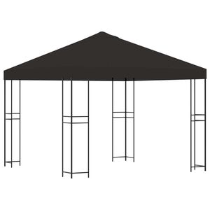 vidaXL Pavėsinė 3 x 3 m Antracito Poliesteris ir plienas 190 gsm