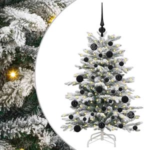 vidaXL Dirbtinė Sulankstoma Kalėdų Eglutė Balta 120 cm PE ir PVC