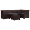 vidaXL 5-vietė sodo sofa su pagalvėlėmis Rataninio i&scaron;vaizdos PP Ruda