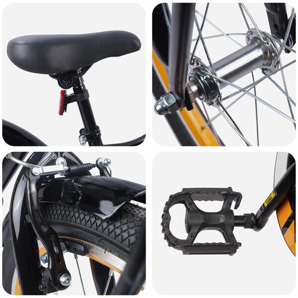 vidaXL Vaikų Dviratis 18 Colių 5&ndash;7 metų vaikams Oranžinė Juoda