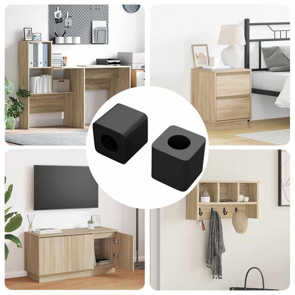 vidaXL Stalčiaus laikiklis 2 pcs Juoda 15 x 15 x 15mm PP kopolimeras