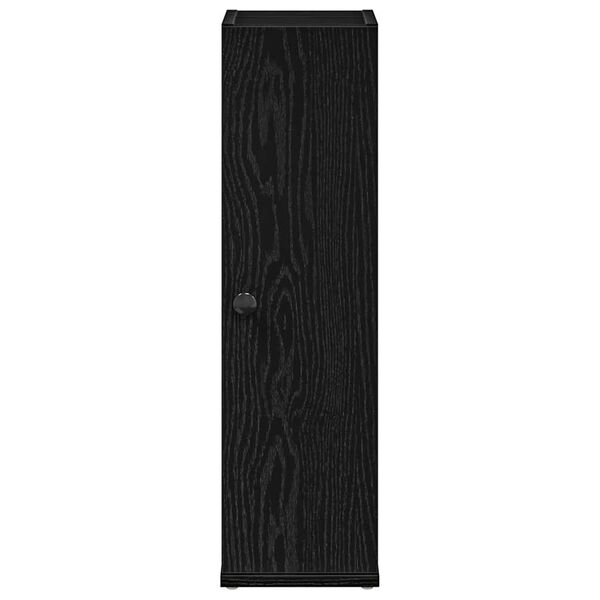 vidaXL Vonios spintelė su ritinėlių laikikliu, juoda, 20,5x22x72cm